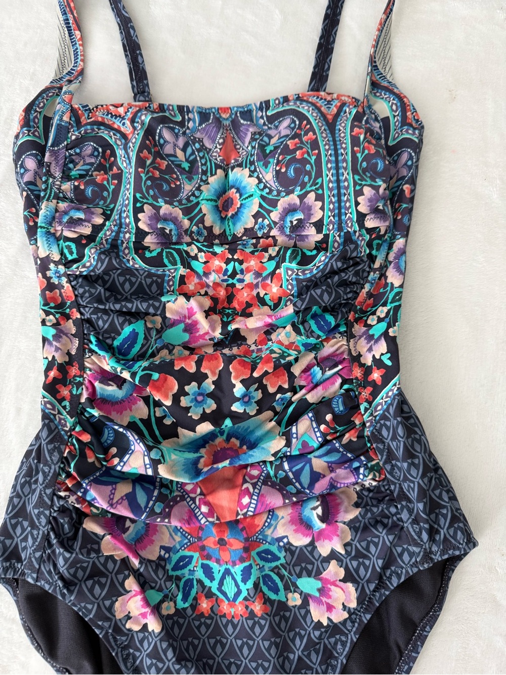 Johnny Was Saba Bandeau One Piece Multi Swimsuit Size Small E10 - Picture 2 of 7